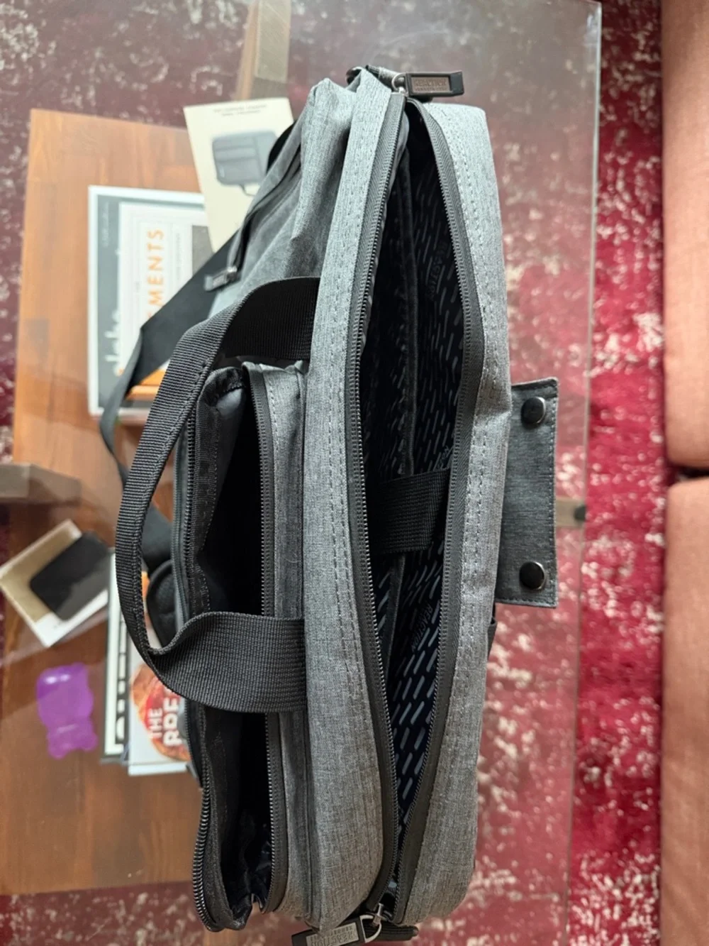 NWT Kenneth Cole Reaction Gray Men's Utility Backpack Messenger